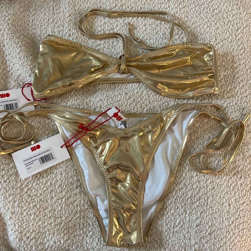 Gold Metallic Bikini Set